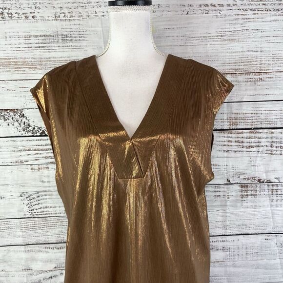 Molly Bracken Blouse Top size Small Brown Rust Copper Shimmery Wedding Cocktails - Picture 2 of 8